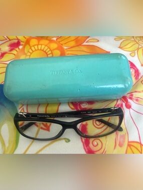 Tiffany & Co. Black Eyeglass Frames with Tiffany Blue Case